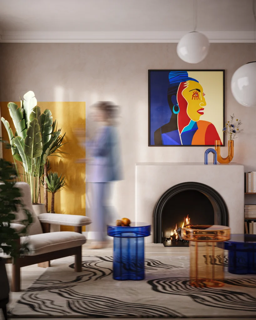 barcelona-apartment-niebieski-stolik-w-salonie